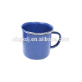 Taza para beber de esmalte de 8cm (350 ml) con tapa PP y borde SS